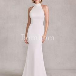 Vestido de novia cuello halter 15101 - Imagen 2