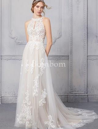 Vestido de novia cuello halter - Imagen 1