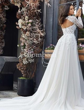 Vestido de novia Judith desmontable se saca las mangas - Imagen 2