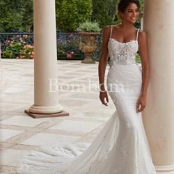 #Vestido de novia marfil ,corte sirena corpiño transparente - Imagen 1