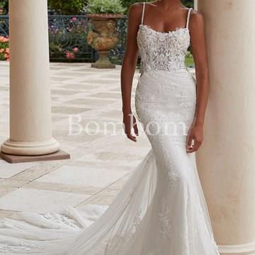 #Vestido de novia marfil ,corte sirena corpiño transparente - Imagen 2