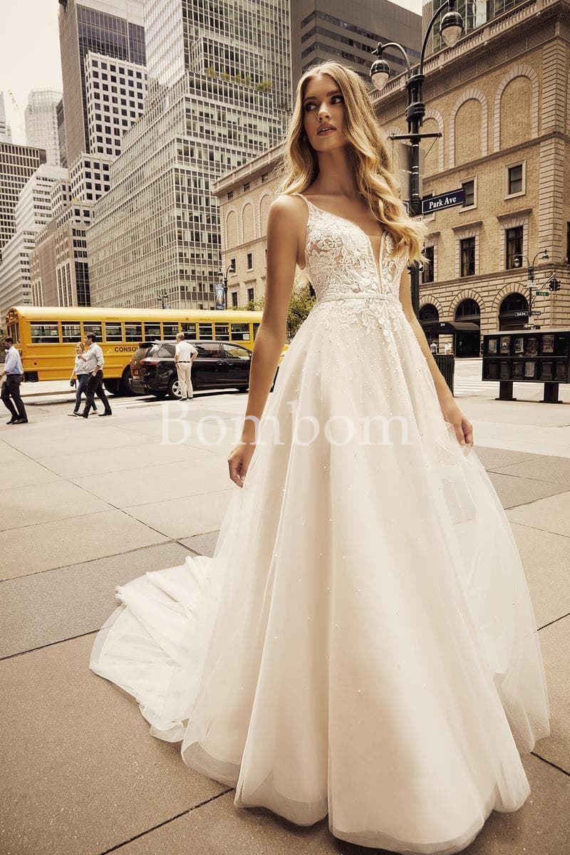 Vestido de novia tul linea romantica , etereo un sueño de vestido rf 15013 - Imagen 2