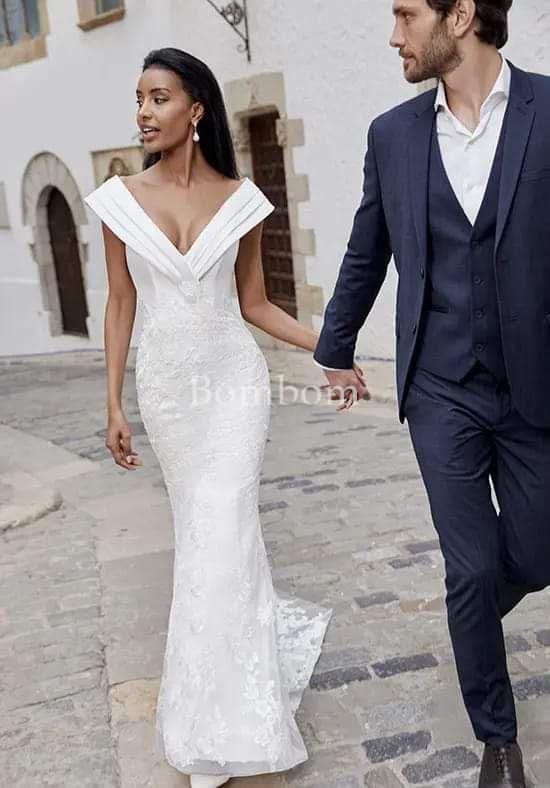 Vestido de novia#veni infantino #Vestido corte sirena escote corazón - Imagen 1