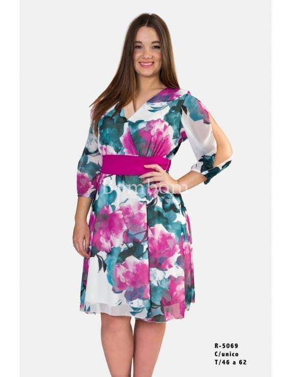 Vestido floral con mangas Celestina rf 5069 - Imagen 1