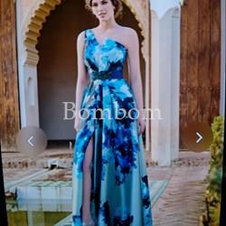 Vestido largo alta costura asimétrico - Imagen 1