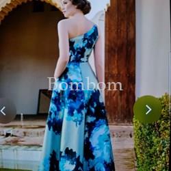 Vestido largo alta costura asimétrico - Imagen 2