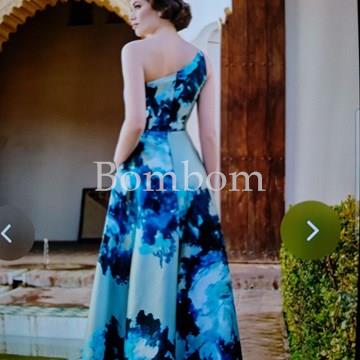 Vestido largo alta costura asimétrico - Imagen 2