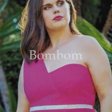 Vestido largo Celestina ref 5021 talla hasta 64 fucsia , azul y rojo - Imagen 2