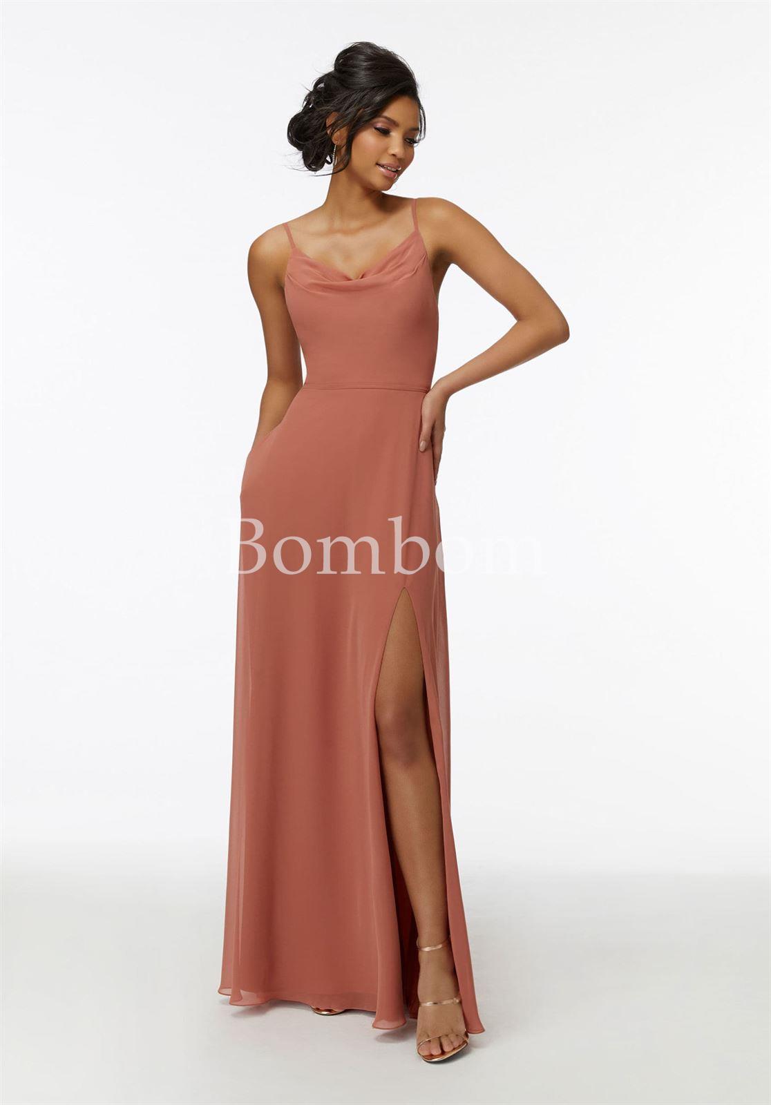 Vestido largo ceremonia color chocolate - Imagen 1