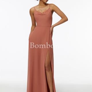 Vestido largo  ceremonia  color chocolate - Imagen 1