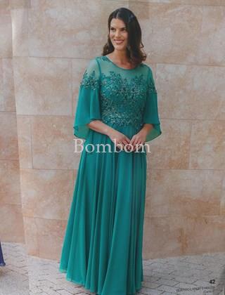 Vestido largo ceremonia color verde - Imagen 1