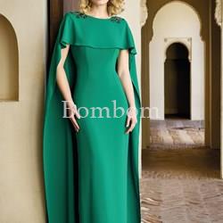 Vestido largo con capa de gasa - Imagen 1