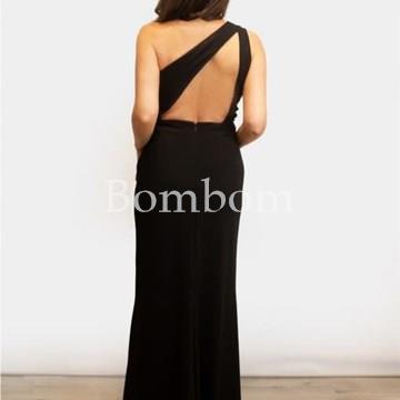 Vestido largo corte asimétrico negro - Imagen 1