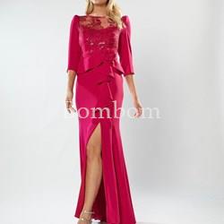 Vestido largo de madrina color burdeos - Imagen 1