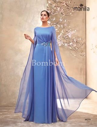 Vestido largo de madrina con mangas - Imagen 2