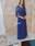 Vestido largo de madrina elegante azul talla hasta 56con mangas - Imagen 2