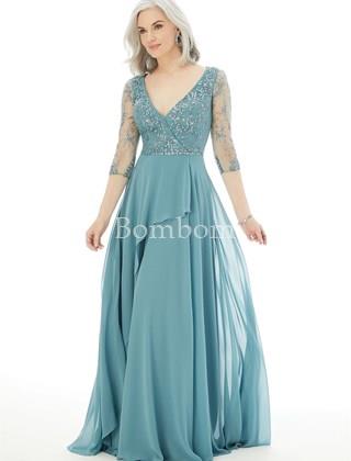 VESTIDO LARGO DE MADRINA VERDE AGUA - Imagen 1