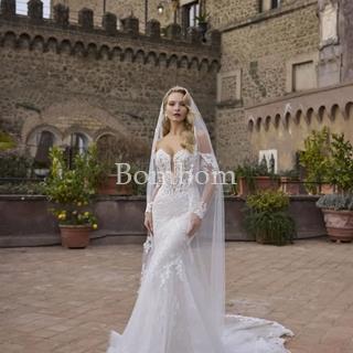 Vestido largo de novia corte sirena - Imagen 1