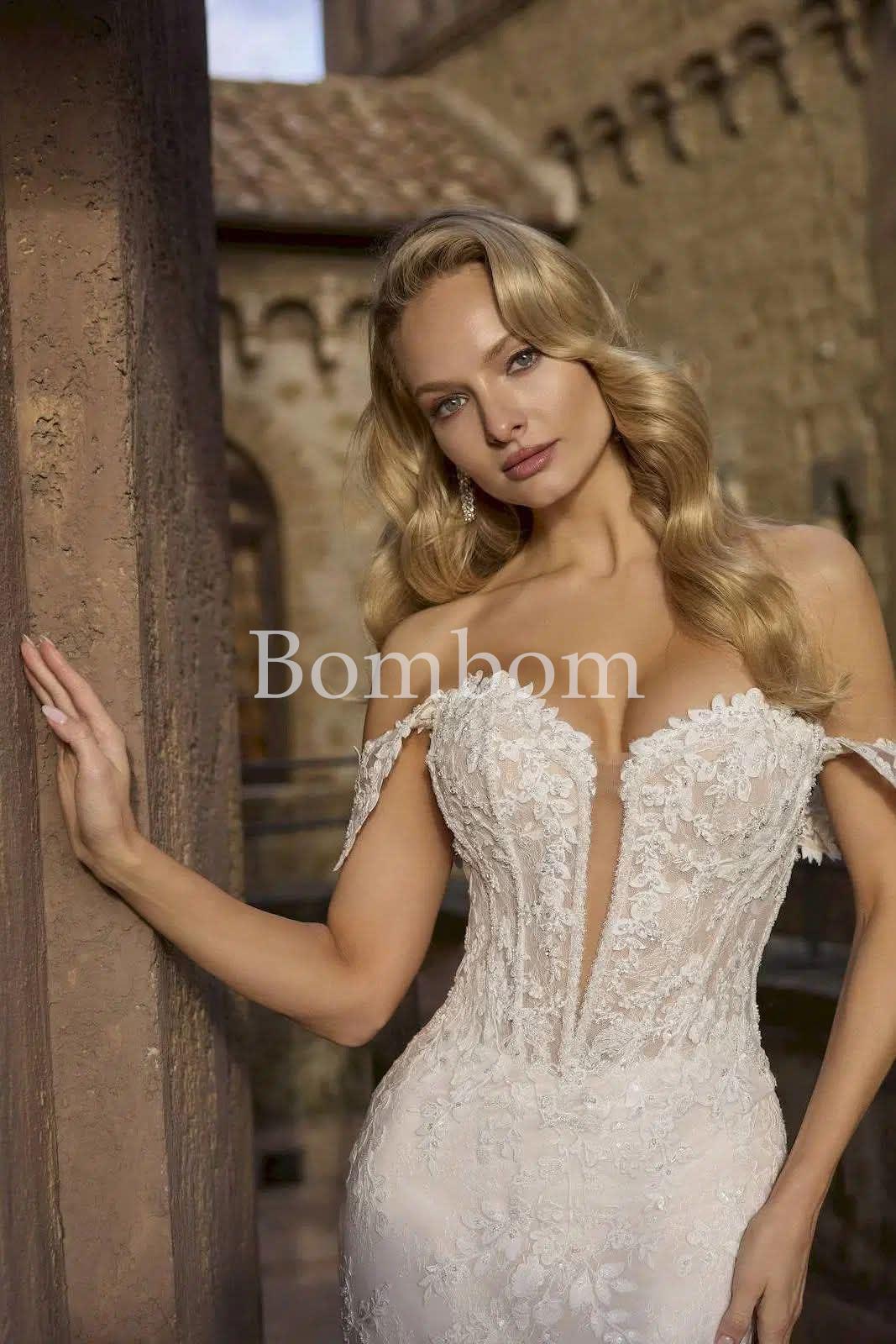 Vestido largo de novia corte sirena - Imagen 3