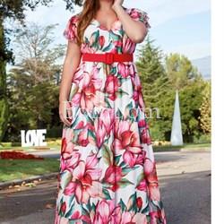 vestido largo estampado ref 5212 (disponible hasta la talla 54) - Imagen 1