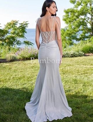 #Vestido largo gris plata - Imagen 2
