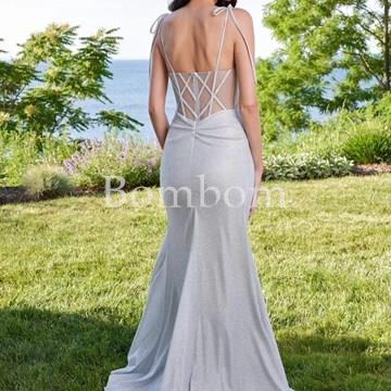 #Vestido largo gris plata - Imagen 2
