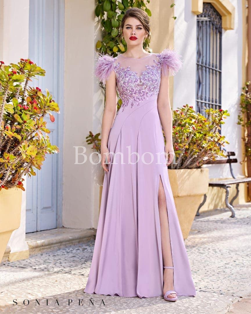 Vestido largo malva madrina - Imagen 1