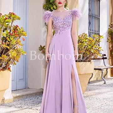 Vestido largo malva madrina - Imagen 1