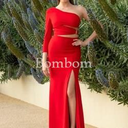 Vestido largo rojo sexy - Imagen 1