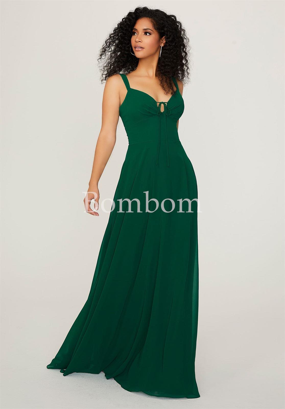 Vestido largo verde botella - Imagen 1