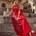 Vestido madrina rojo con capa Veni Infantino 25026 - Imagen 1