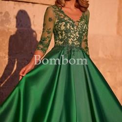 #Vestido mikado madrina veni infantino verde esmeralda - Imagen 1