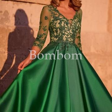 #Vestido mikado madrina veni infantino verde esmeralda - Imagen 1