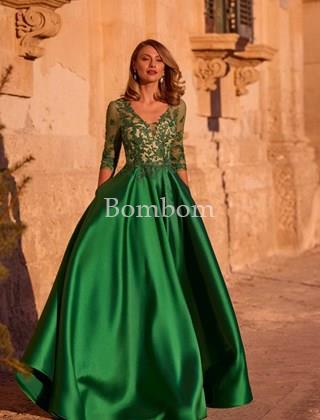 #Vestido mikado madrina veni infantino verde esmeralda - Imagen 2
