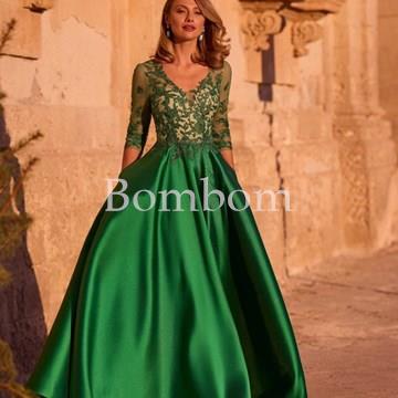 #Vestido mikado madrina veni infantino verde esmeralda - Imagen 2