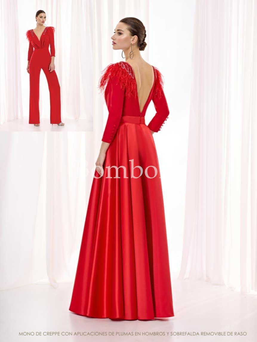 Mono con plumas Talla 48 Color ROJO