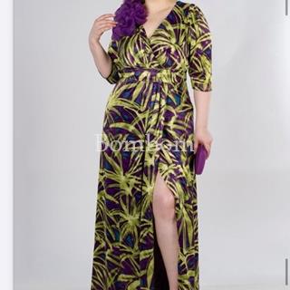 Vestido multicolor de ceremonia con mangas - Imagen 1