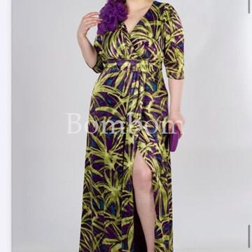 Vestido multicolor de ceremonia con mangas - Imagen 1