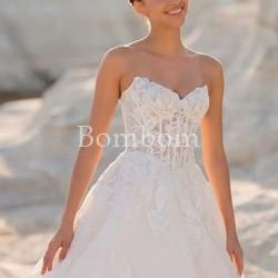 Vestido novia escote corazón blanco - Imagen 1