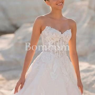Vestido novia escote corazón blanco - Imagen 1