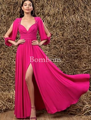 Vestido Paulina , color naranja o fucsia - Imagen 1