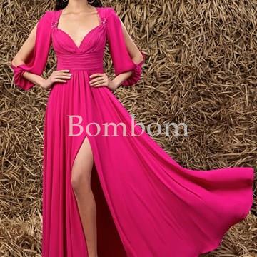 Vestido Paulina , color naranja o fucsia - Imagen 1