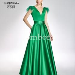 Vestido Rafaello mikado verde o rojo - Imagen 1