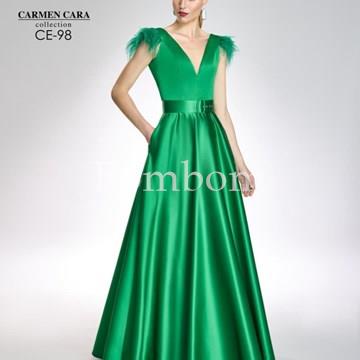 Vestido Rafaello mikado verde o rojo - Imagen 1