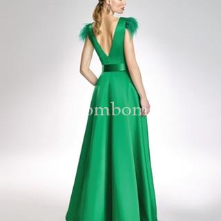 Vestido Rafaello mikado verde o rojo - Imagen 2