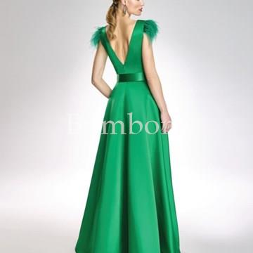 Vestido Rafaello mikado verde o rojo - Imagen 2