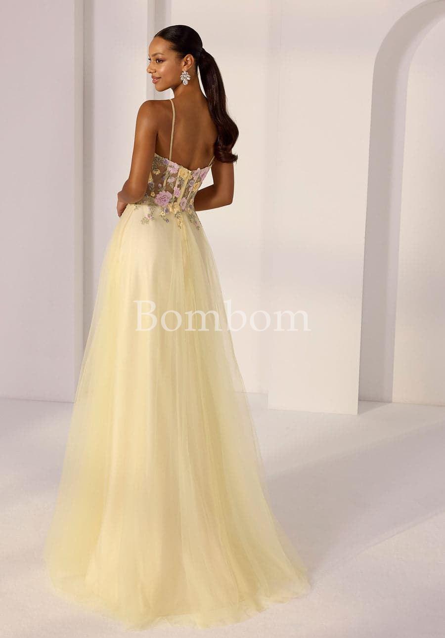 Vestido Tul seda amarillo - Imagen 3