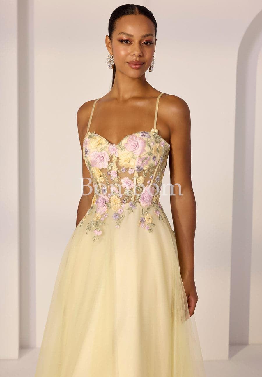 Vestido Tul seda amarillo - Imagen 4
