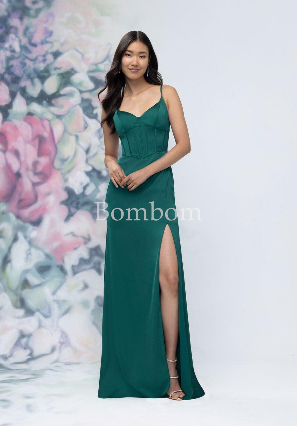 Vestido verde largo damas de honor - Imagen 1