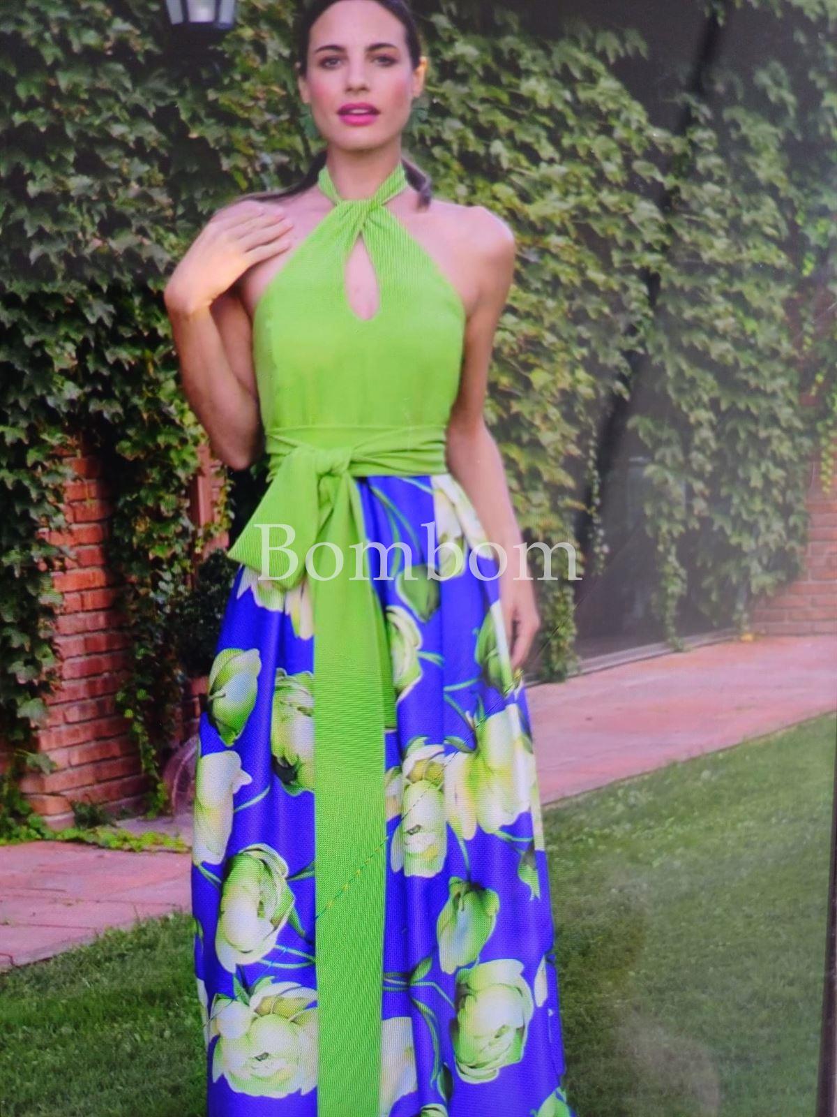 Vestido verde pistacho #halter modelo Elena - Imagen 2